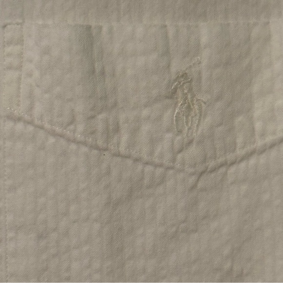 Ralph Lauren White Casual Button Down Shirt 100% cotton logo on pocket - Picture 5 of 5
